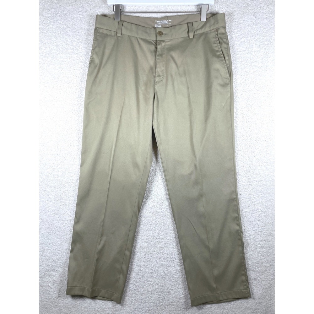 nike golf tour performance dri-fit flat front pant 33/30 sweat wicking khakis
